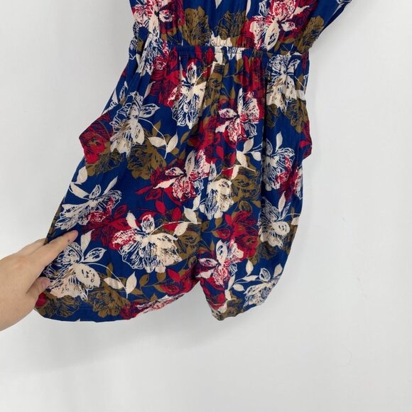 Custom made In Vietnam floral Romper red blue S - Picture 10 of 13